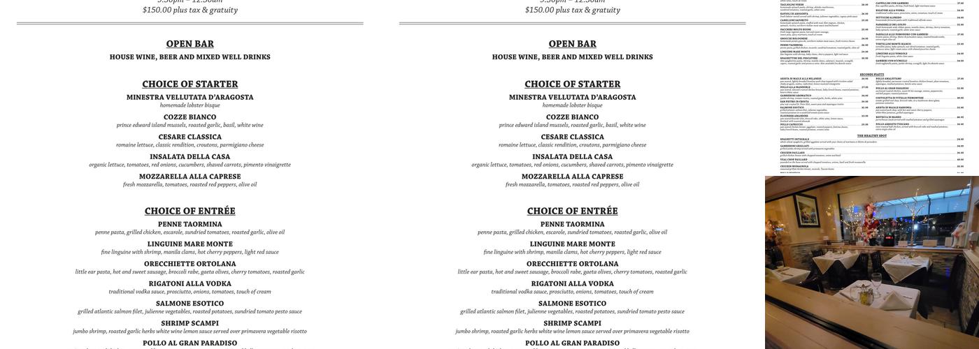 Gran Paradiso Menu