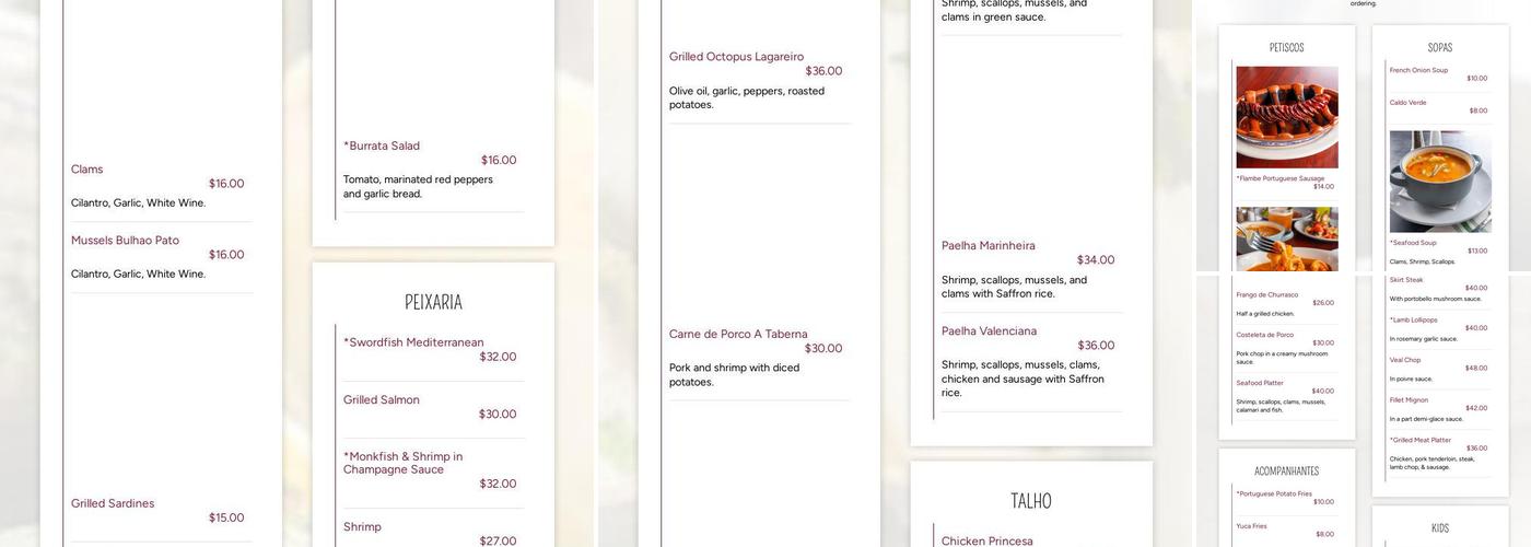 A Taberna Menu