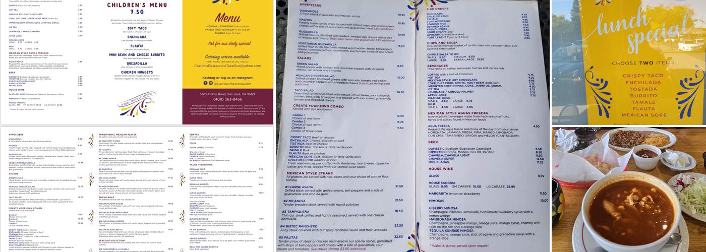 Castillo's Mexican Restaurant Menu
