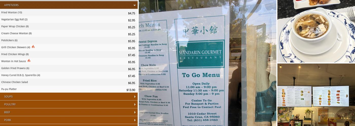 Mandarin Gourmet Menu