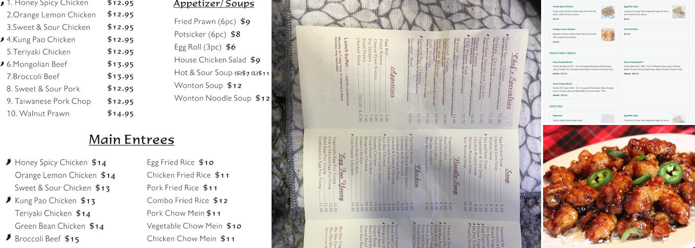 Kitchen Of Grace Menu