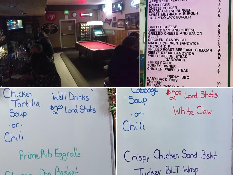 Nowhere Bar & Grill Menu