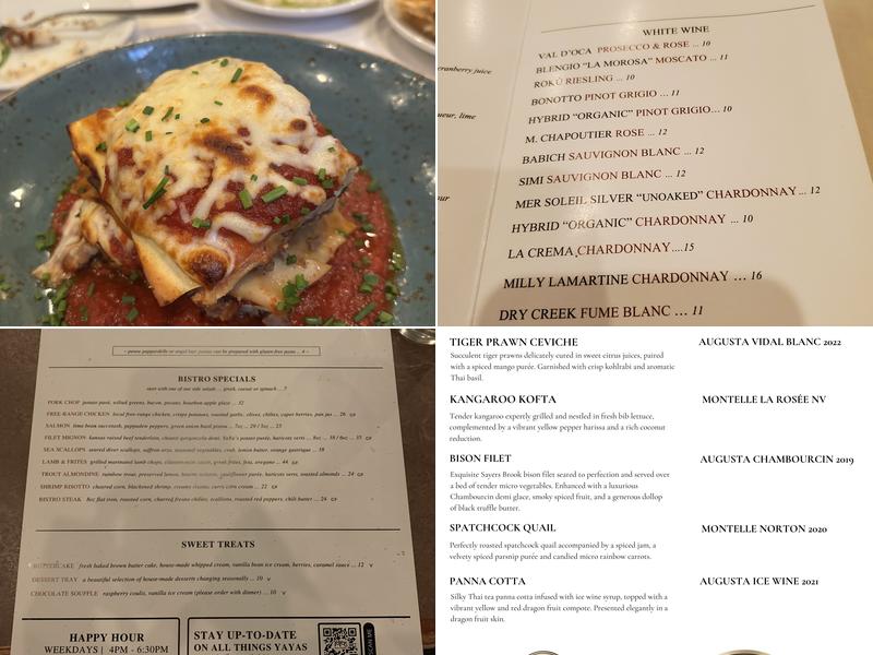 YaYas Euro Bistro in Chesterfield Menu