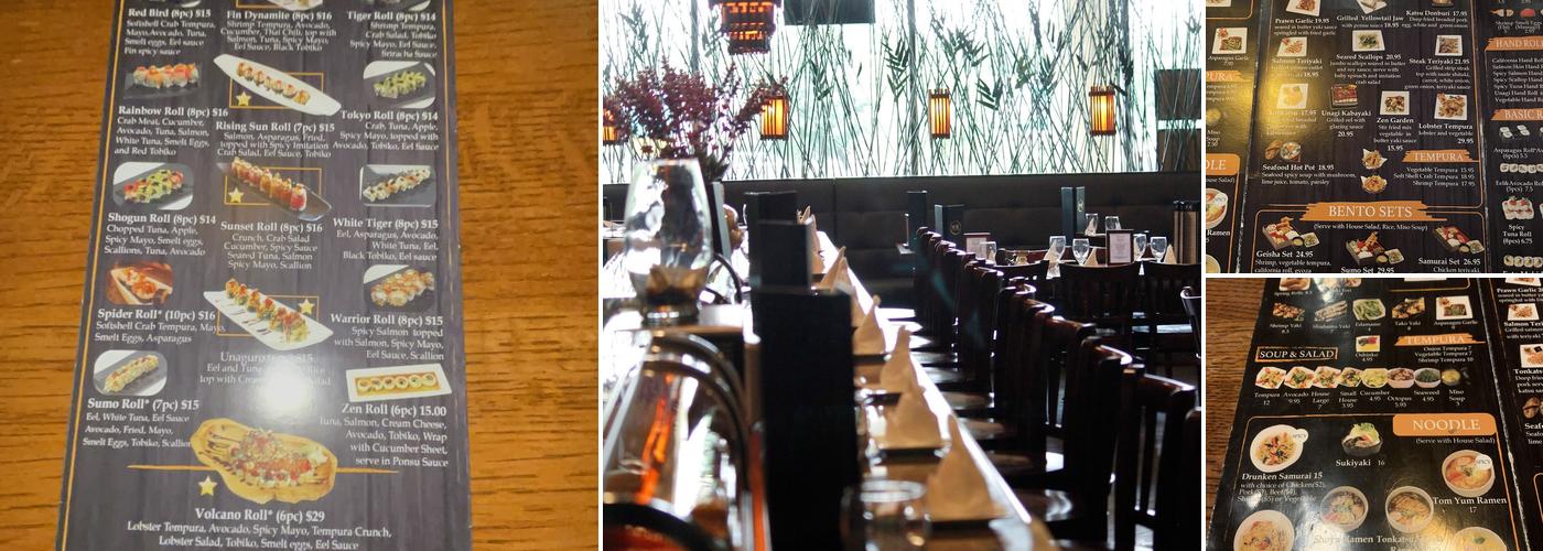 Fin Japanese Cuisine Menu