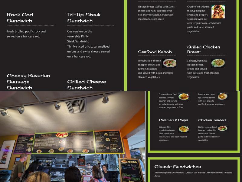 Carpo's Restaurant Menu