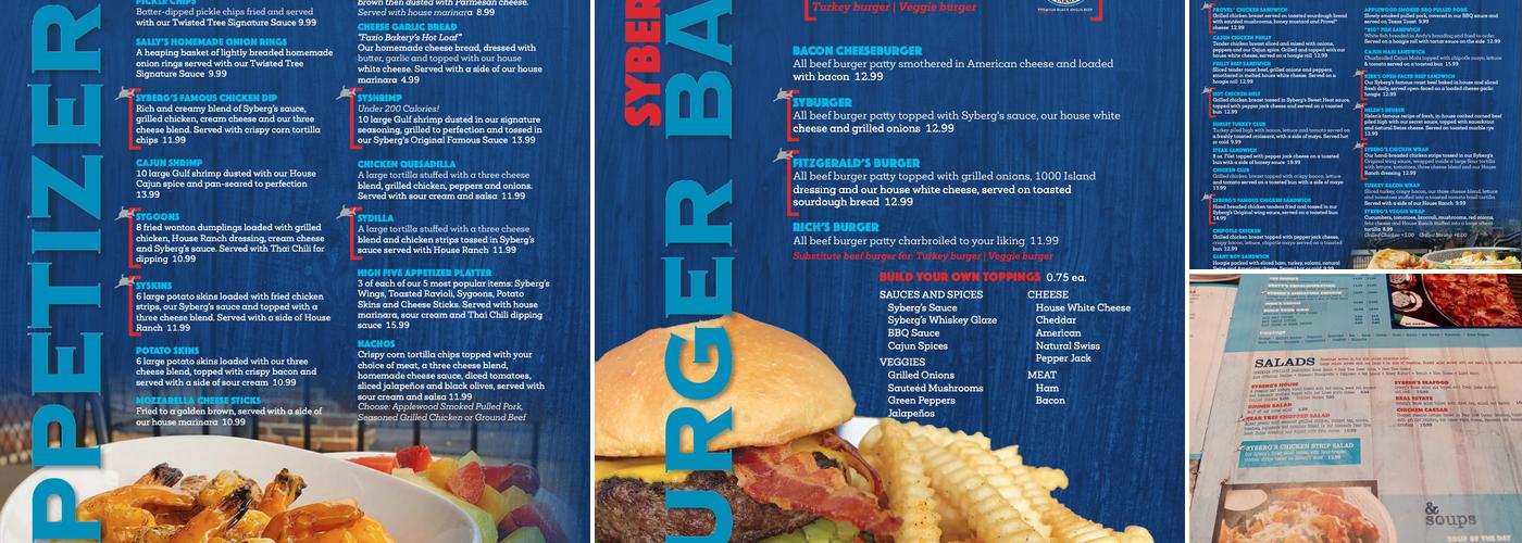 Syberg's Chesterfield Menu