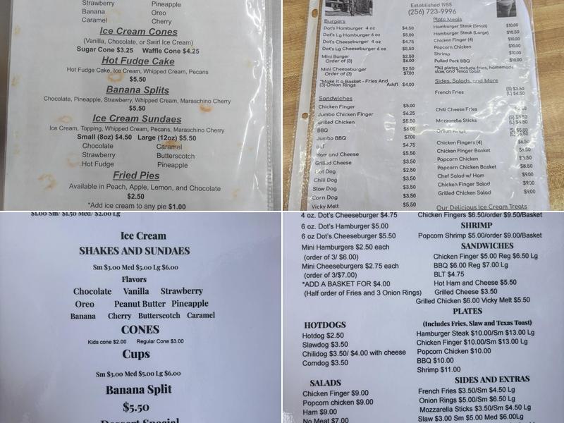 Dot's Dairy Den Menu