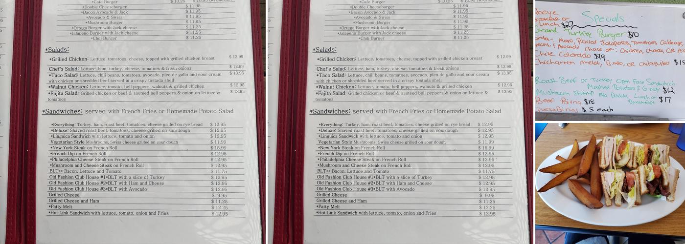 San Martín Café Menu