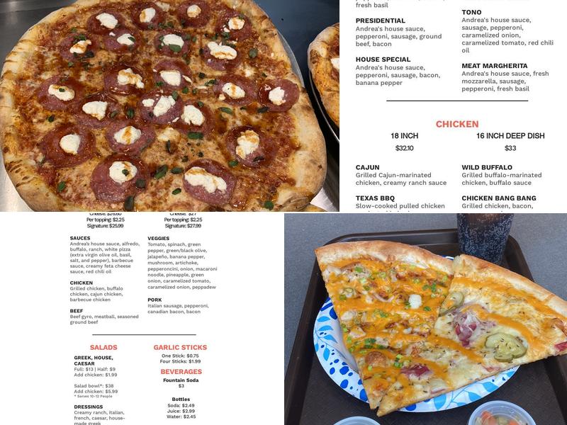 Andrea Pizza Menu