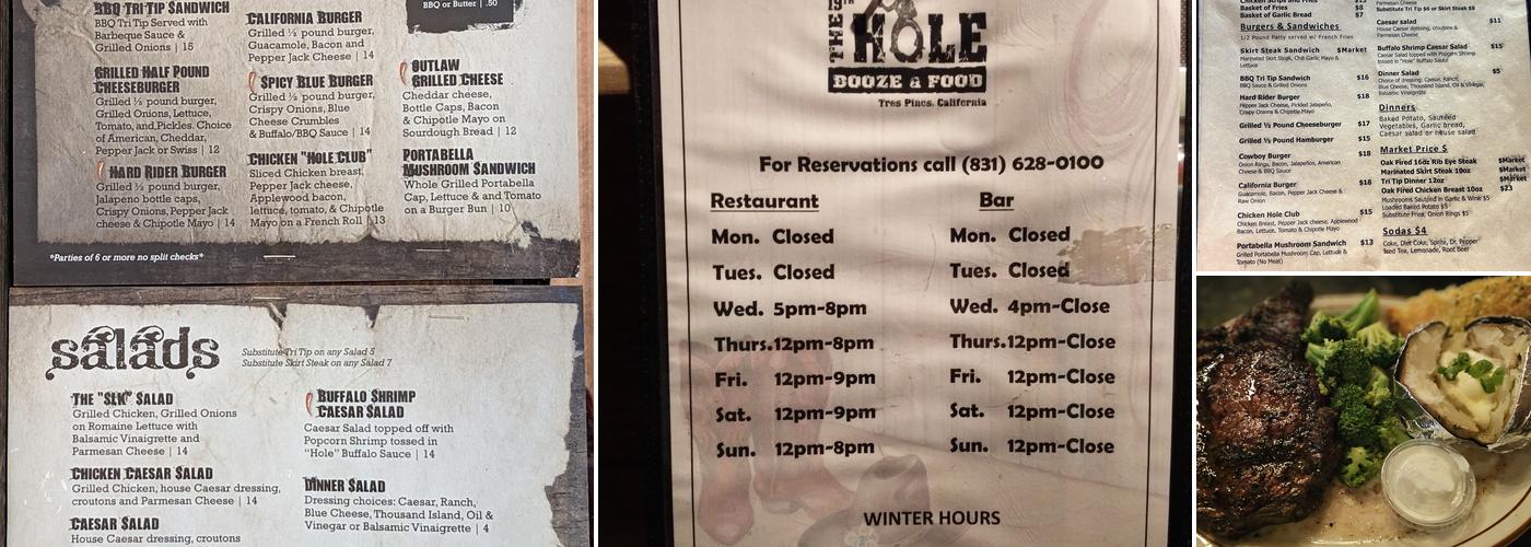 The 19th Hole Menu