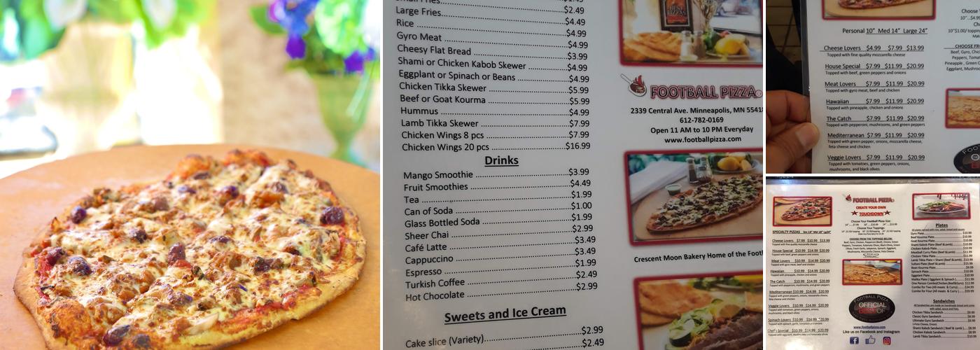 Football Pizza Menu