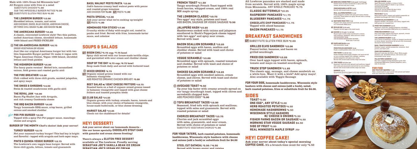 The Lowbrow Menu