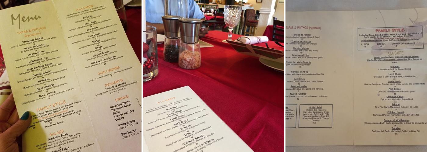 Basque Matxain Etxea Restaurant Menu