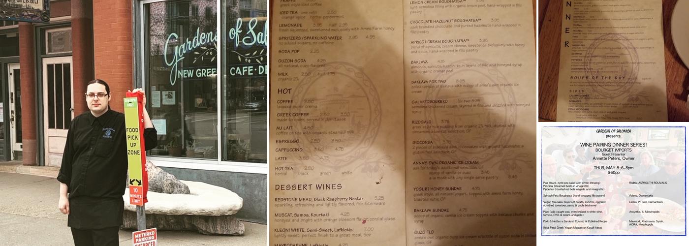 Gardens of Salonica Menu