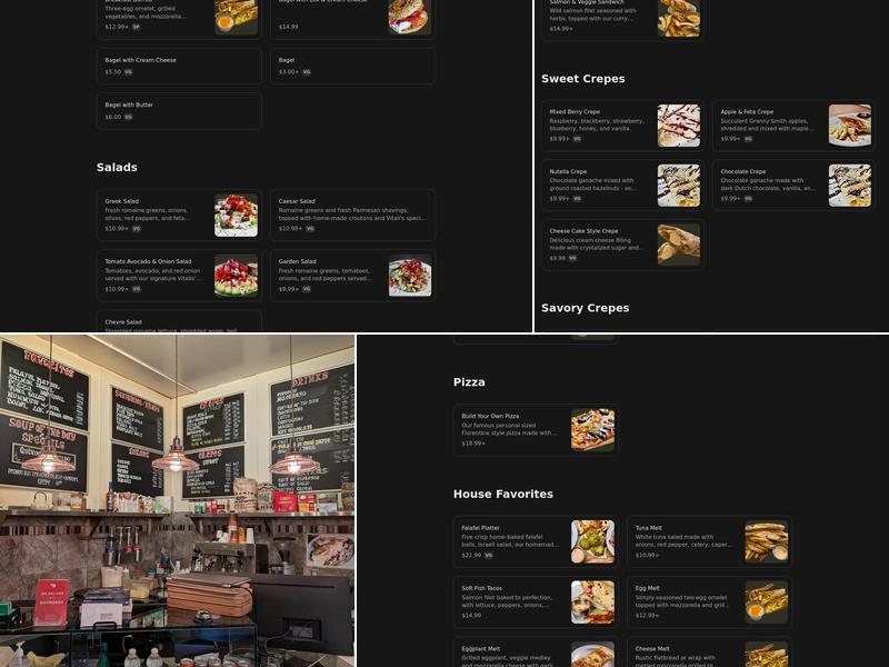 Vitali’s Cafe Menu