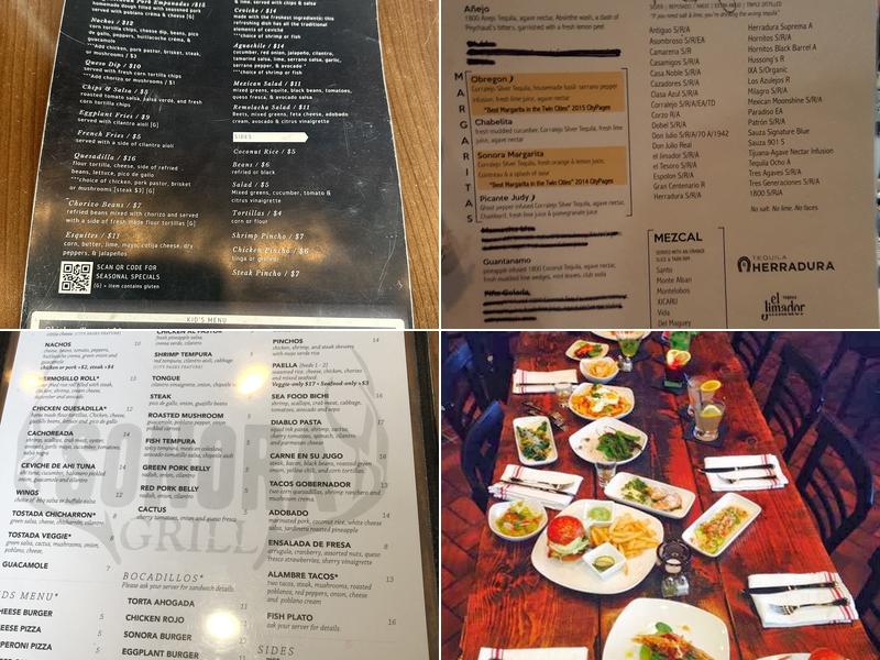 Sonora Grill Menu