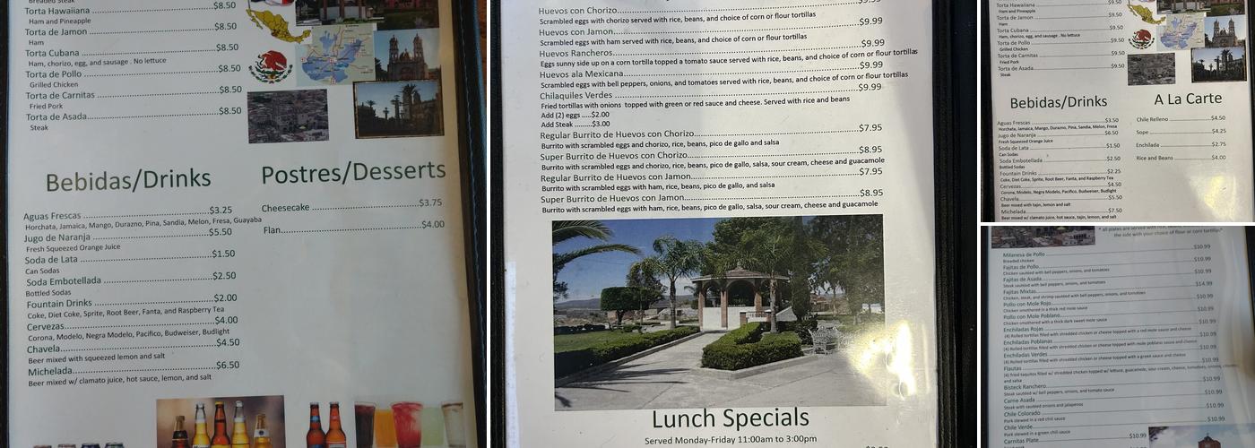 Las Isabelas Menu