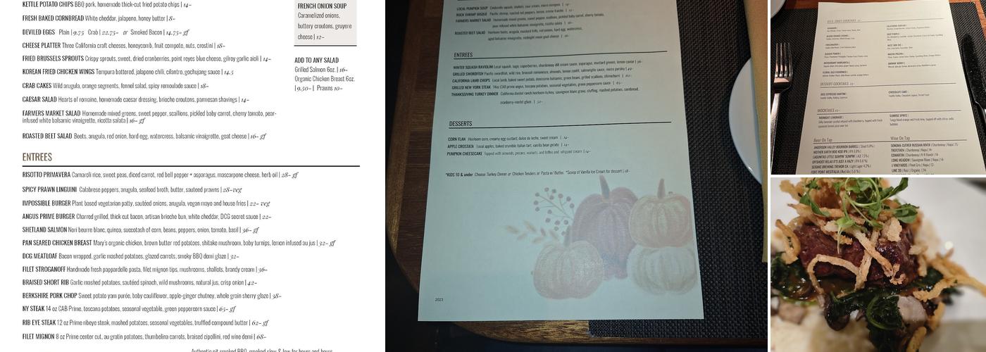 Dry Creek Grill Menu