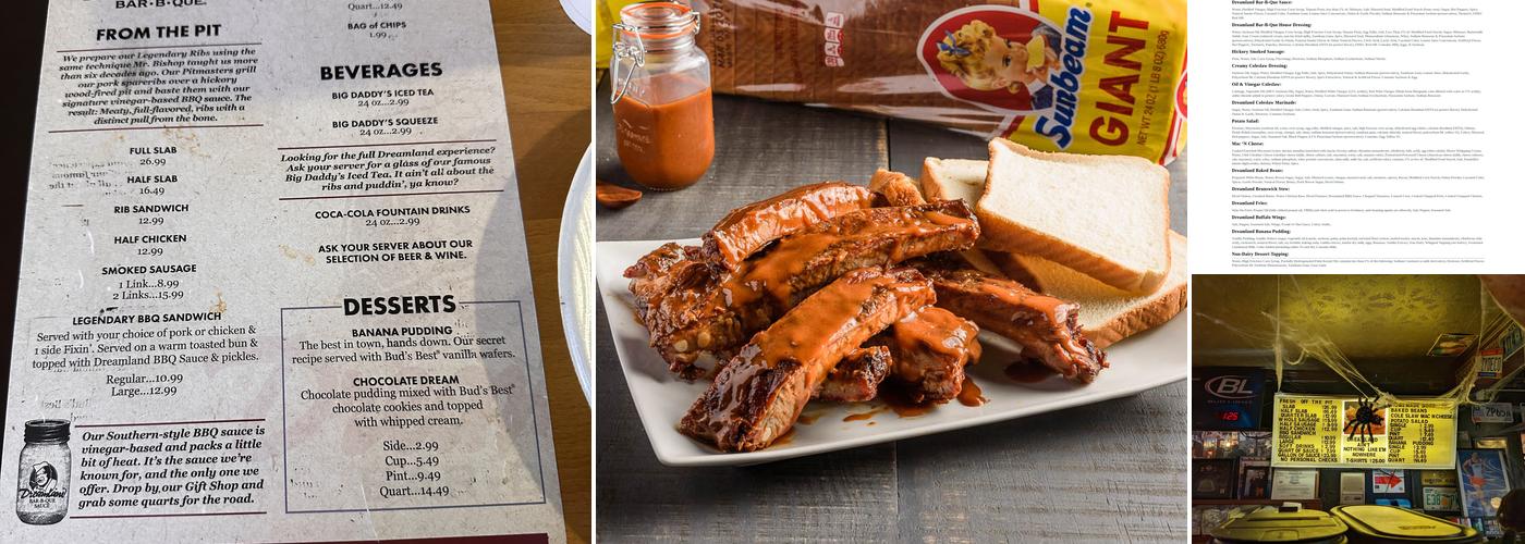 Dreamland BBQ Menu