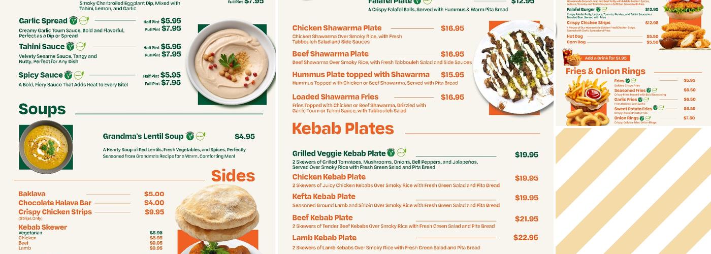 Mr. Falafel Menu