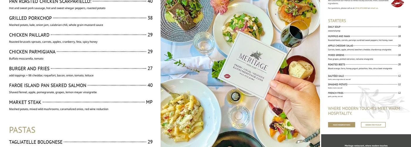 Meritage Menu