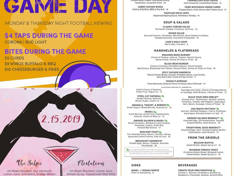 BANK Restaurant Menu