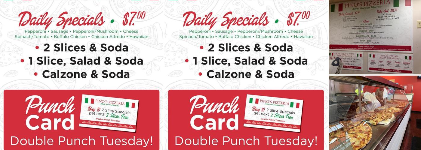 Pino's Pizzeria Menu