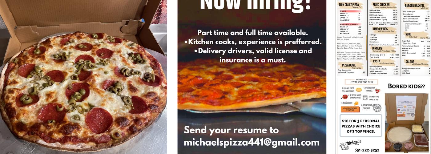 Michael's Pizza Menu
