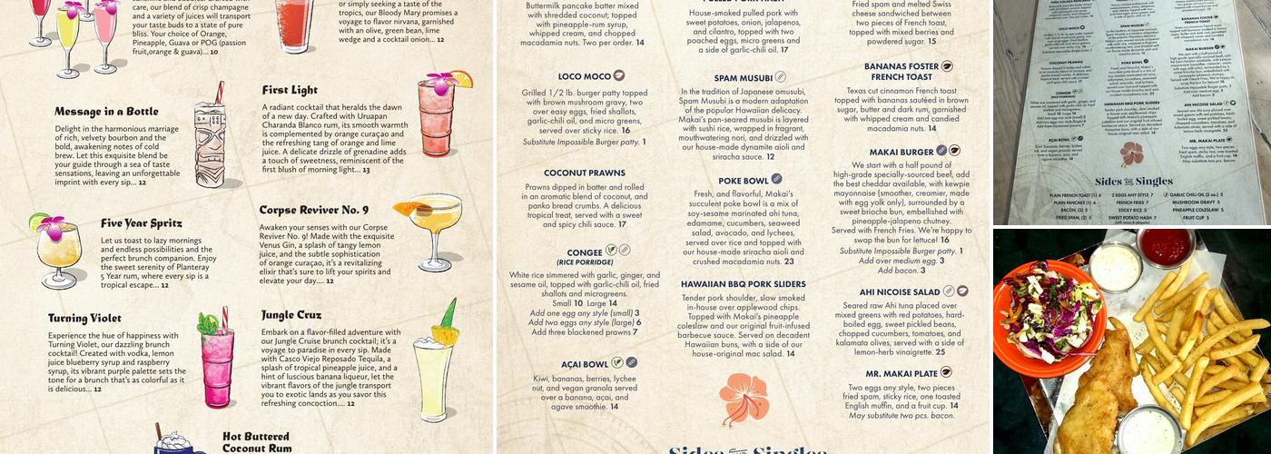 Makai Island Kitchen & Groggery Menu