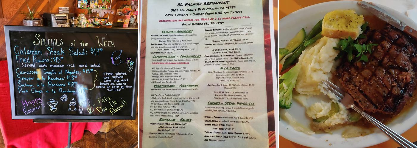 El Palmar Menu