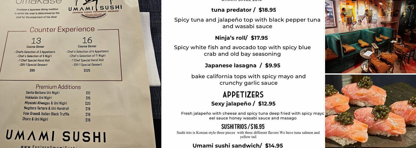 Umami Sushi Ardsley Menu