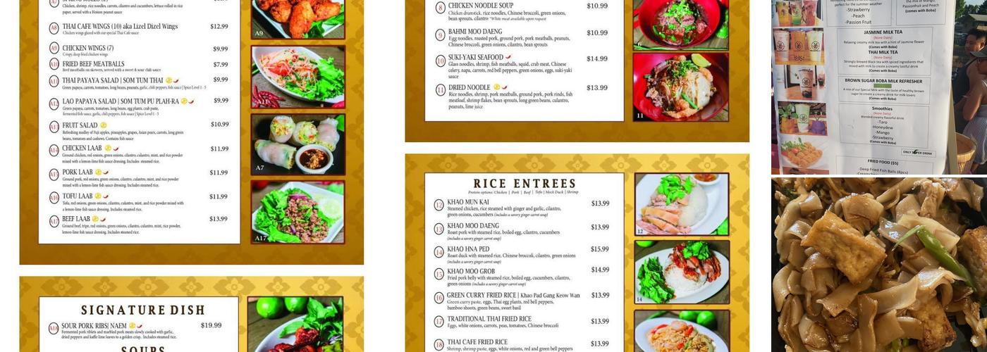 Thai Café Menu