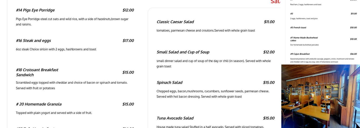 Day by Day Cafe Menu