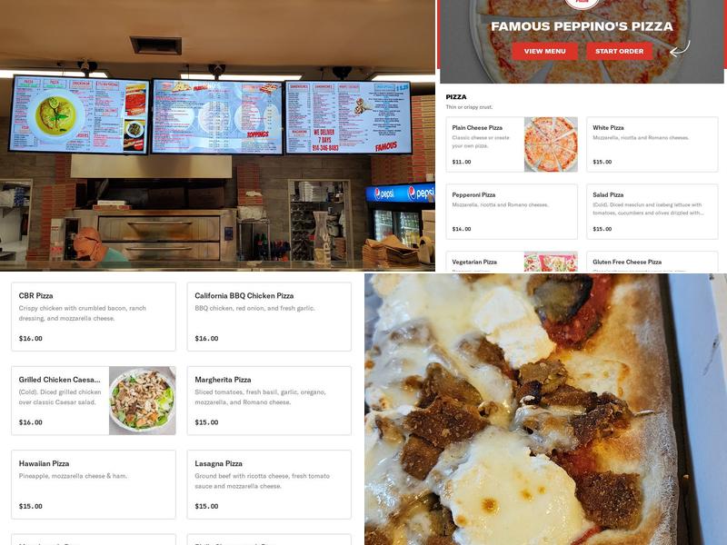 Famous Peppino’s Pizza Menu