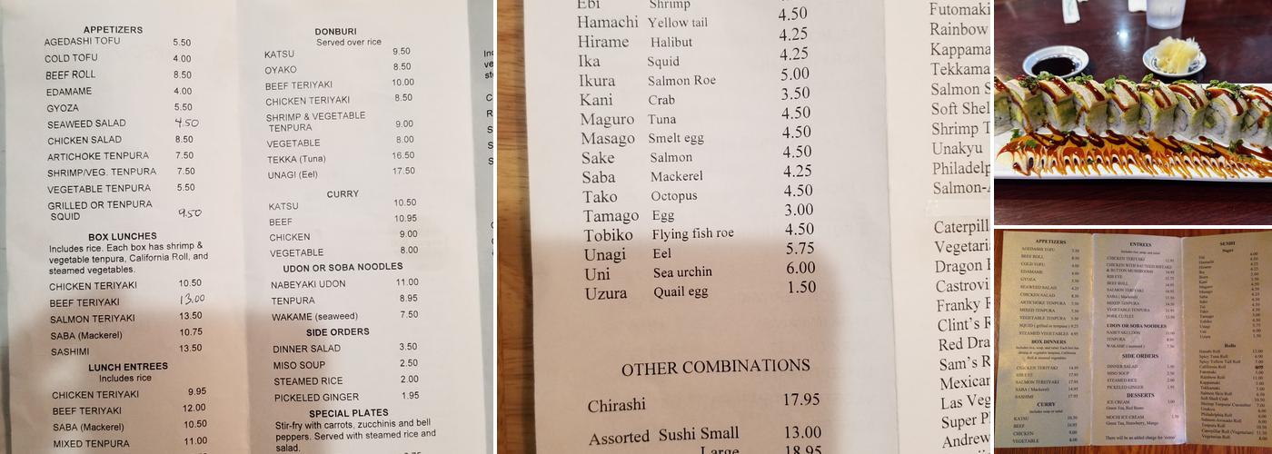 Hanabi Japanese Restaurant Menu