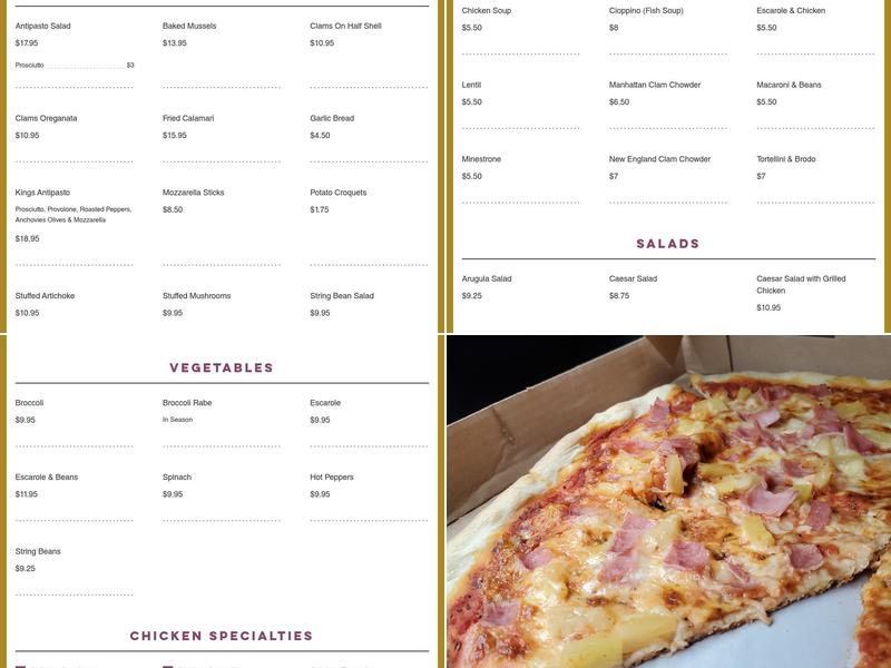 Pizza King Menu