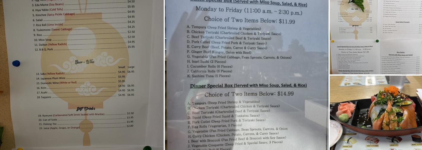 New Tokyo Restaurant Menu