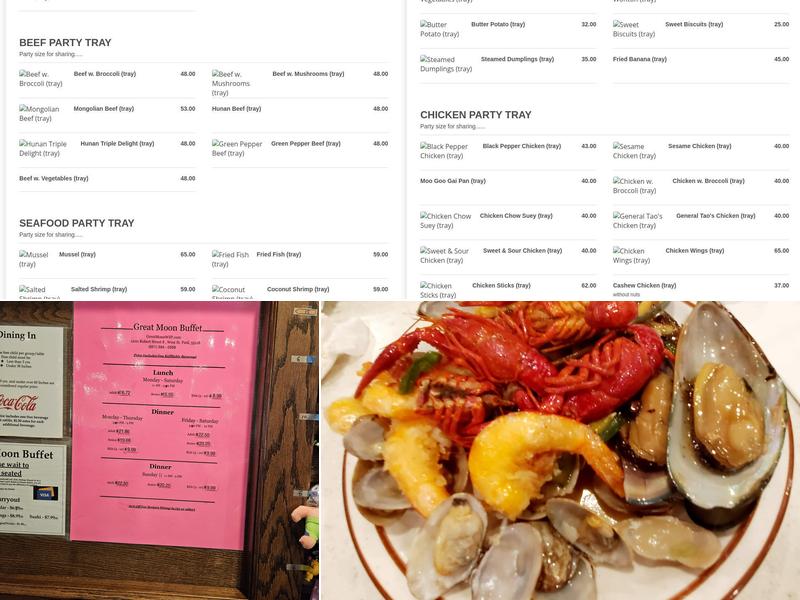 Great Moon Buffet Menu