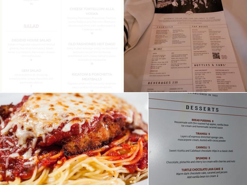 DeGidio's Restaurant & Bar Menu