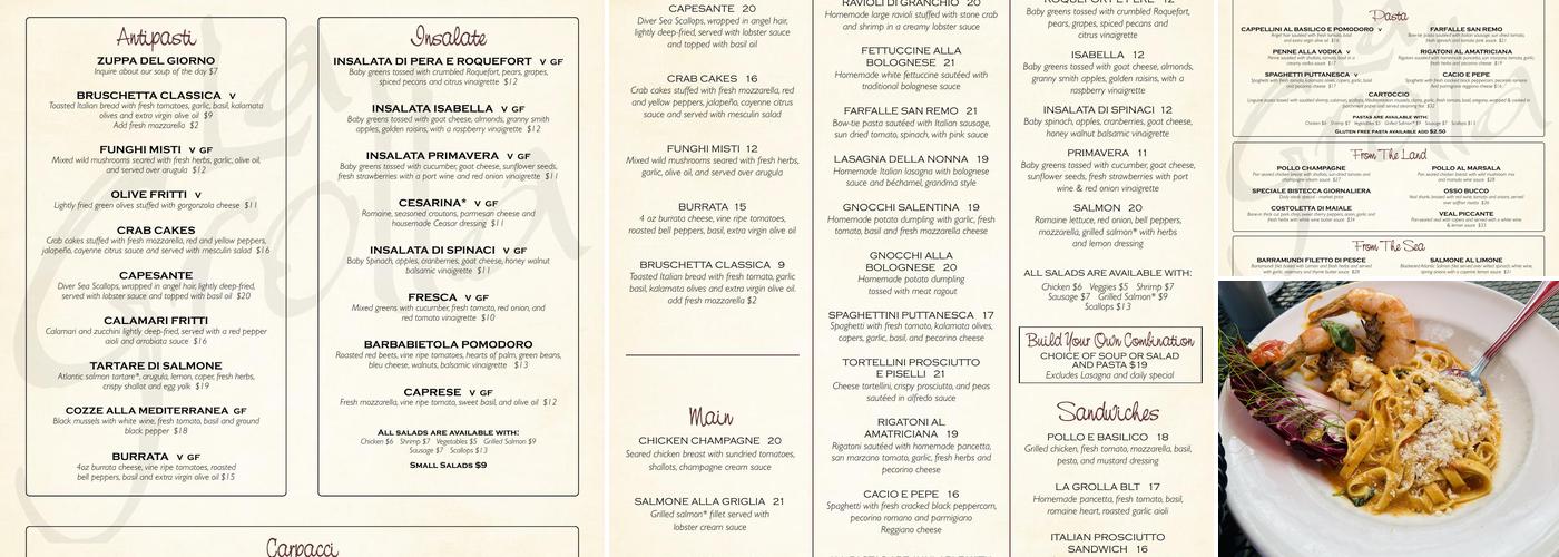 La Grolla Menu
