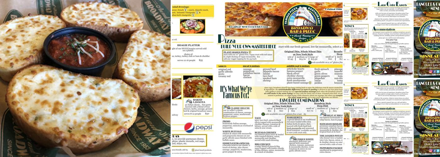 Broadway Pizza Menu