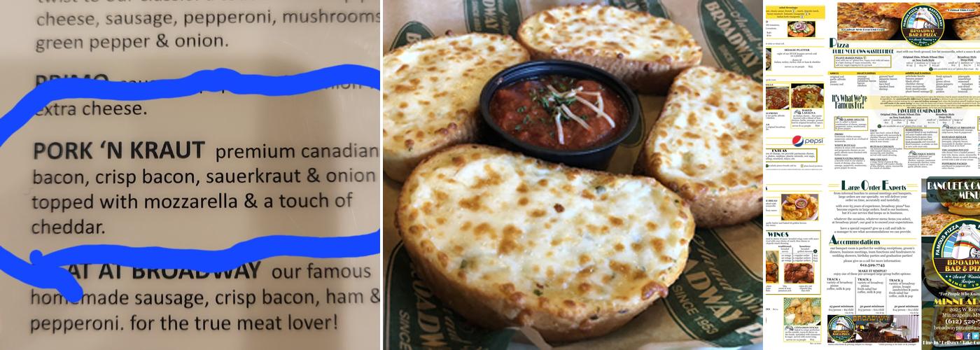 Broadway Pizza Menu