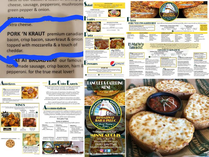 Broadway Pizza Menu