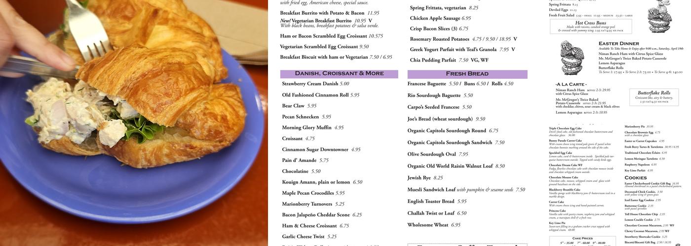Gayle's Bakery & Rosticceria Menu