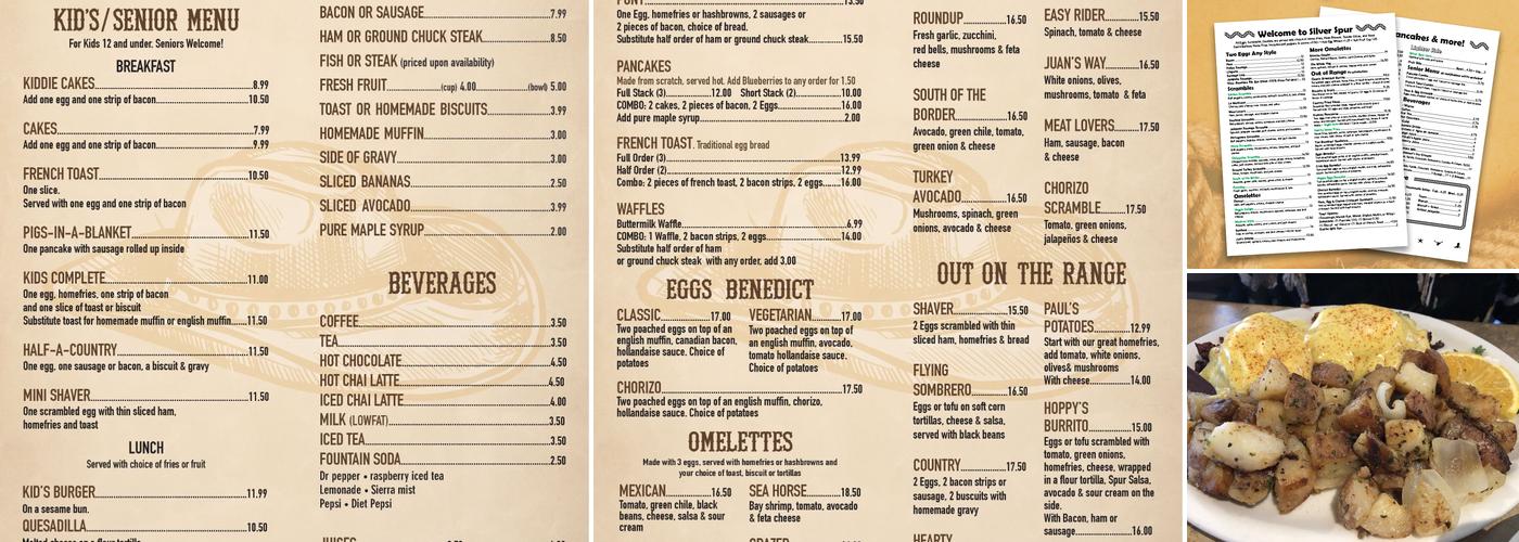Silver Spur Menu