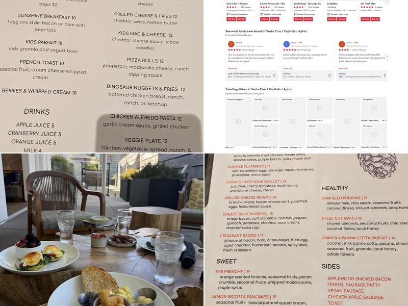 Solaire Restaurant + Bar Menu