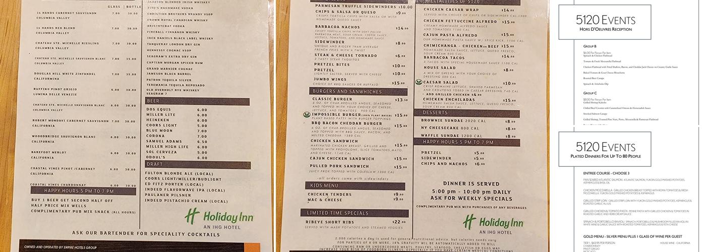 5120 Restaurant & Onyx Bar Menu