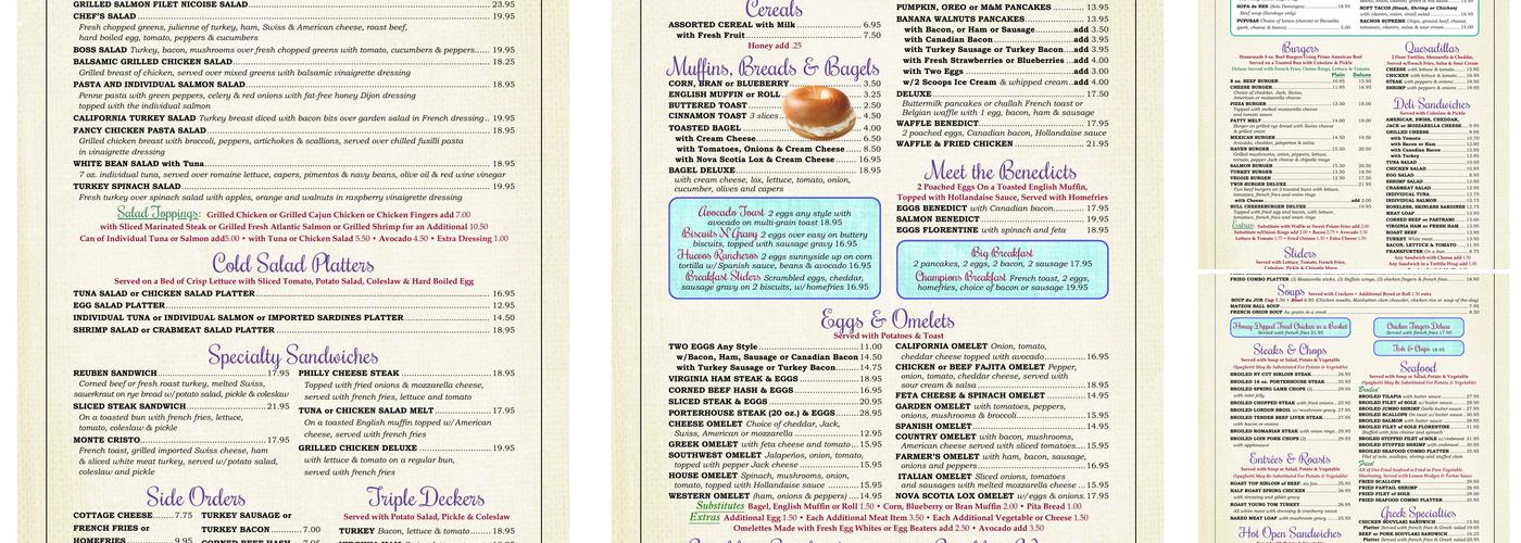 Haven Diner Menu