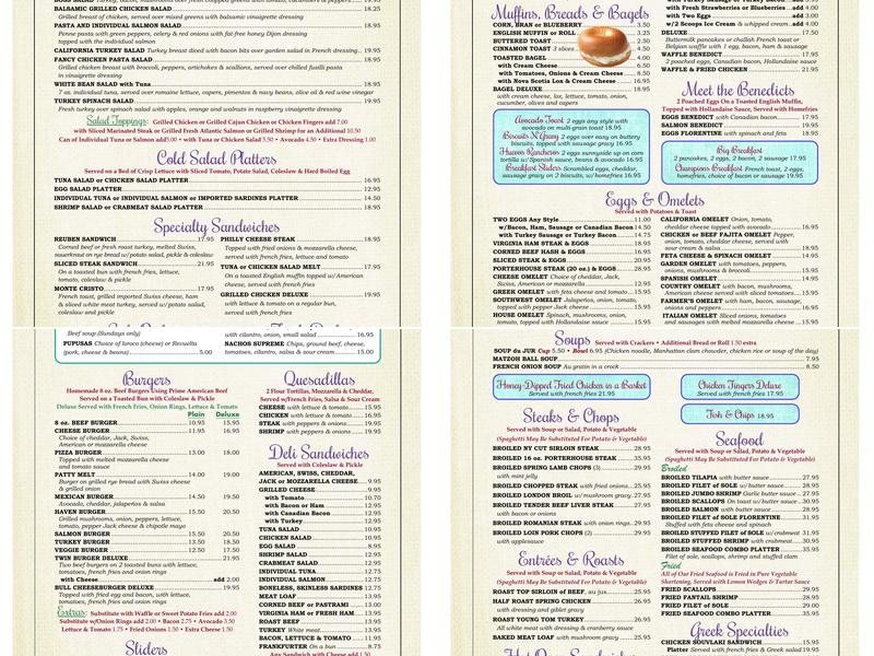 Haven Diner Menu