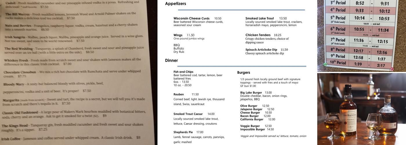 Dubh Linn Brew Pub Menu